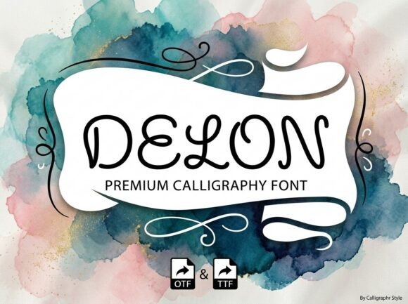 Delon Typeface: Bold Liquid Display Font