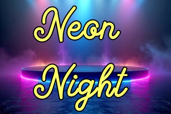 Neon Night Font: Bold Type for Crafters