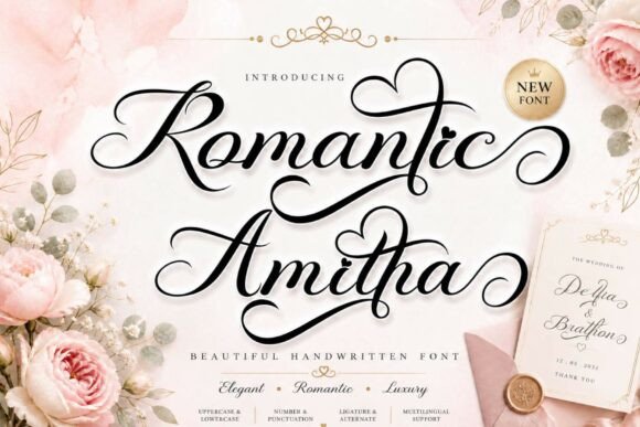Romantic Amitha: A Handwritten Font for Elegant Branding
